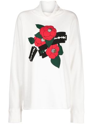 Undercover floral-print cotton sweatshirt - White