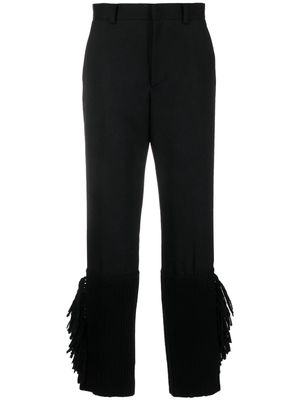 Undercover frayed-trim cropped trousers - Black