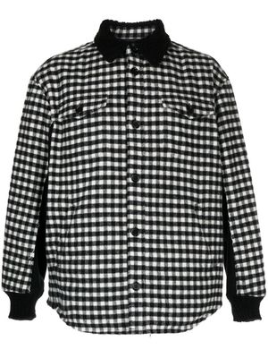 Undercover gingham-check flannel shirt jacket - Black