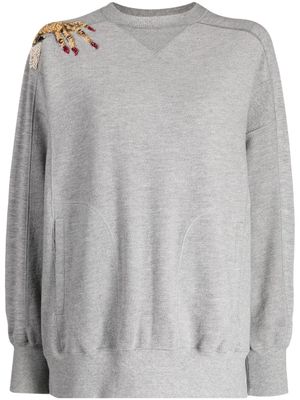 Undercover hand-appliqué jersey sweatshirt - Grey