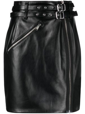 Undercover high-waisted polished-finish skirt - Black