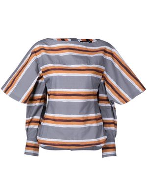 UNDERCOVER horizontal-stripe long-sleeve top - Grey