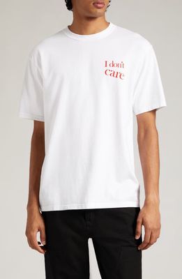 Undercover I Don't Care Cotton Graphic T-Shirt in White