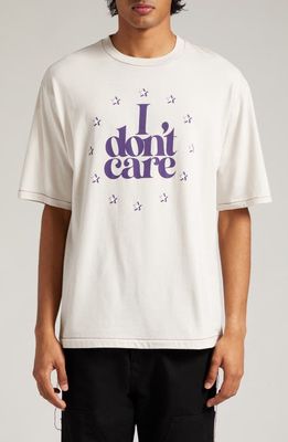 Undercover I Don't Care Graphic T-Shirt in Light Beige