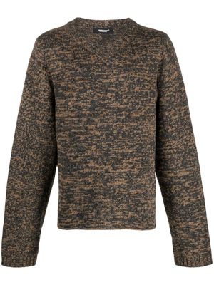 Undercover intarsia-knit wool jumper - Brown