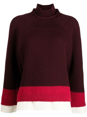 Undercover intarsia-knit wool jumper - Red