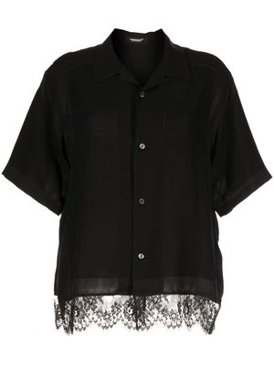Undercover lace-trim pocket shirt - Black