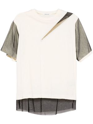 Undercover layered cotton T-shirt - Neutrals