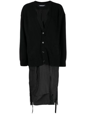 Undercover layered-design cardigan-coat - Black