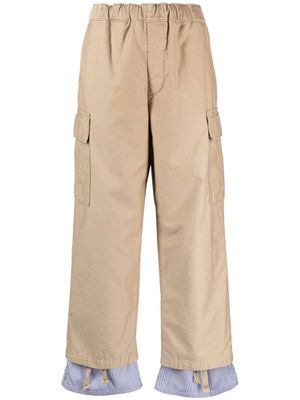 Undercover layered-design cotton trousers - Brown