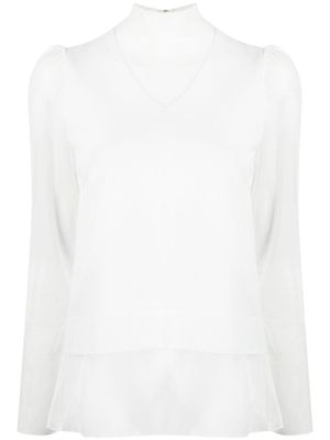 Undercover layered high-neck top - White