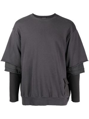 Undercover layered-sleeve cotton sweatshirt - Grey