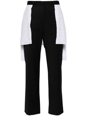 Undercover layered wool-blend trousers - Black