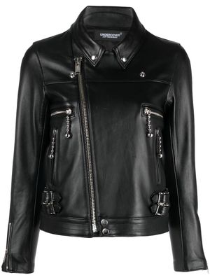 Undercover leather biker jacket - Black