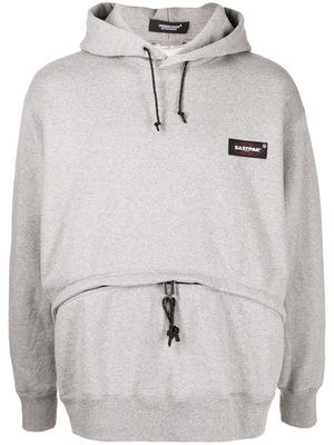 UNDERCOVER logo-patch drawstring hoodie - Grey