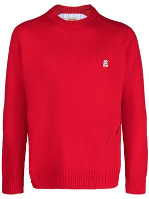 Undercover logo-patch wool jumper - Red