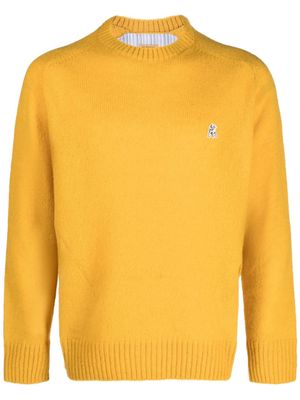 Undercover logo-patch wool jumper - Yellow