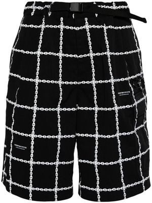 Undercover logo-print belted shorts - Black