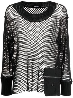 Undercover mesh cotton sweatshirt - Black
