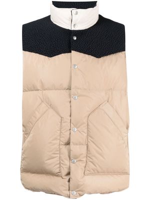 Undercover panelled padded gilet - Brown