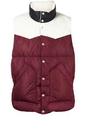 Undercover panelled padded gilet - Red
