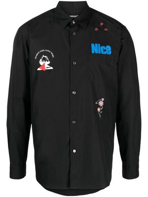 Undercover patch-detail cotton shirt - Black