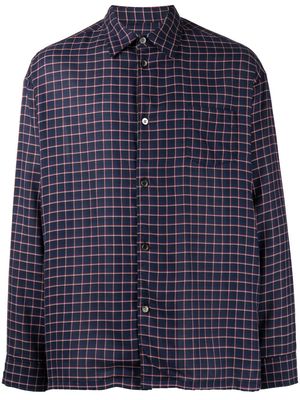 Undercover patch-pocket check flannel shirt - Black