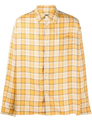 Undercover patch-pocket check flannel shirt - Yellow