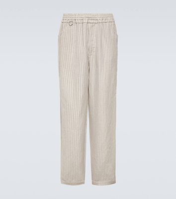 Undercover Pinstripe wool and linen wide-leg pants
