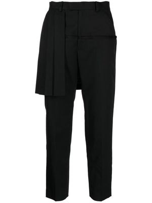 Undercover pleated-skirt cropped tailored trousers - Black