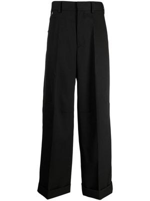Undercover pleated straight-leg wool trousers - Black