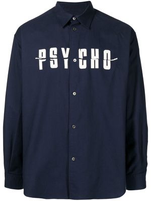 Undercover Psycho-print long-sleeved shirt - Blue