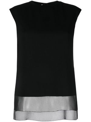 Undercover pussy-bow sleeveless blouse - Black
