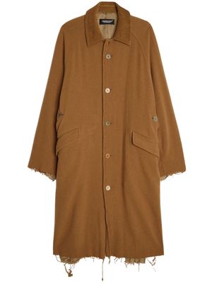 Undercover raw-cut edge wool coat - Brown
