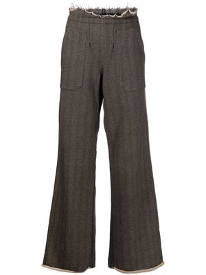Undercover raw-cut flared tailored trousers - Brown