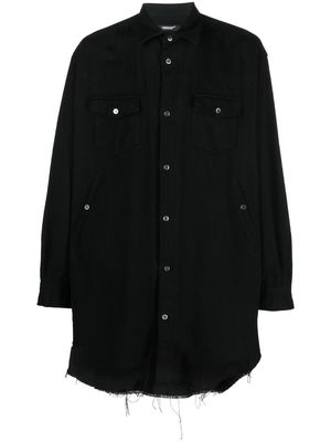 Undercover raw-cut oversized cotton shirt - Black