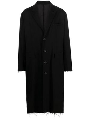 Undercover raw-cut single-breasted coat - Black