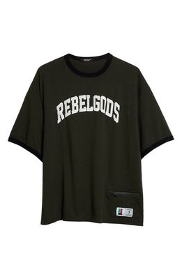Undercover Rebelgods Cotton Ringer T-Shirt in Black