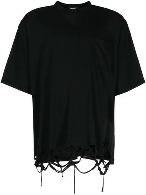 Undercover ripped-detailing cotton T-shirt - Black