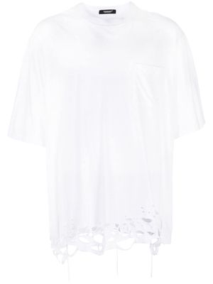 Undercover ripped-detailing cotton T-shirt - White