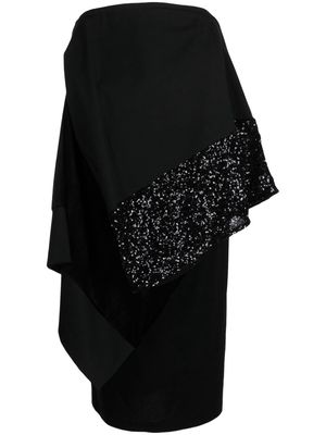 Undercover sequin-embellished layered dress - Black