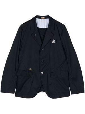 Undercover sheep-appliqué cotton-blend blazer - Blue