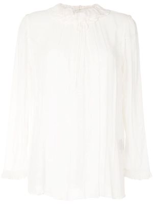 Undercover sheer silk blouse - White