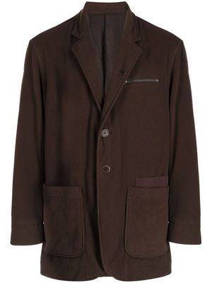 Undercover single-breasted zip-detail blazer - Brown