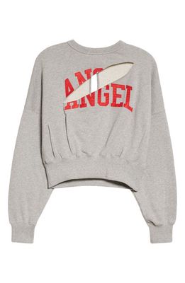 Undercover Slashed Angel Graphic Sweatshirt in Top Grey