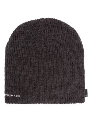 Undercover slogan-embroidered beanie hat - Grey