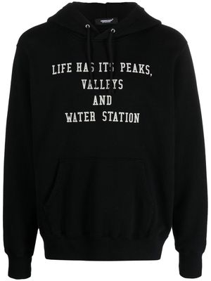 Undercover slogan-embroidered hoodie - Black