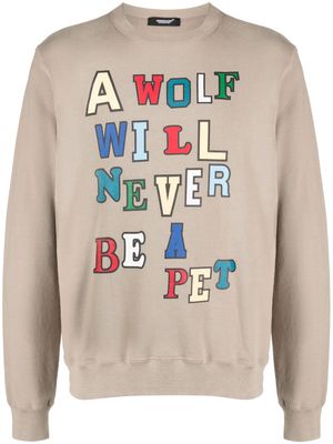 Undercover slogan-print cotton sweatshirt - Brown