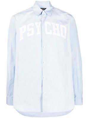 Undercover slogna-print button-up shirt - Blue