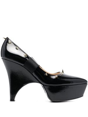 Undercover spike-embellished pointed-toe pumps - Black